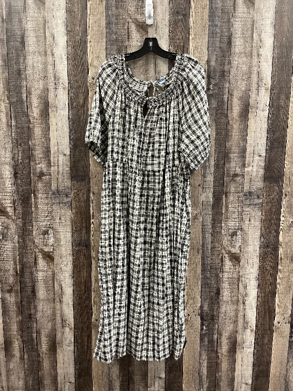 Dress Casual Maxi By Old Navy In Plaid Pattern, Size: Xxl