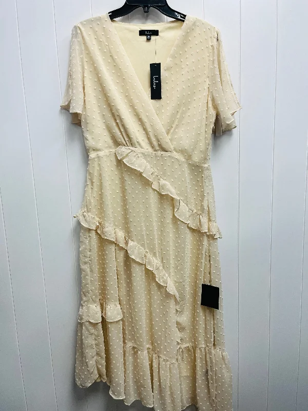 Dress Party Midi By Lulu In Cream, Size: Xl