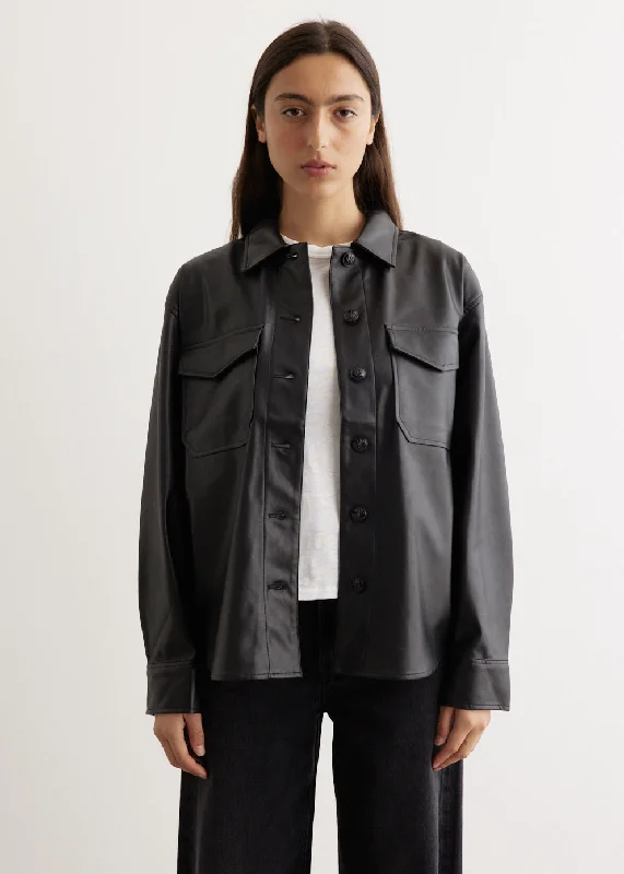 Camilla Faux Leather Shirt Jacket