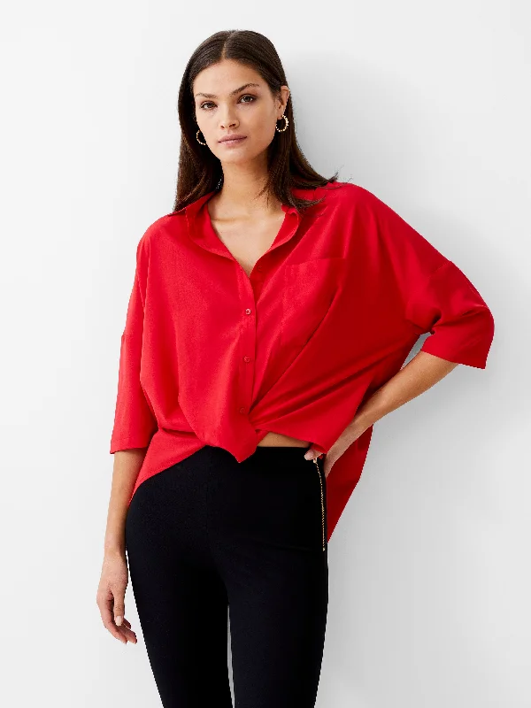 Twist Front Crepe Light Top