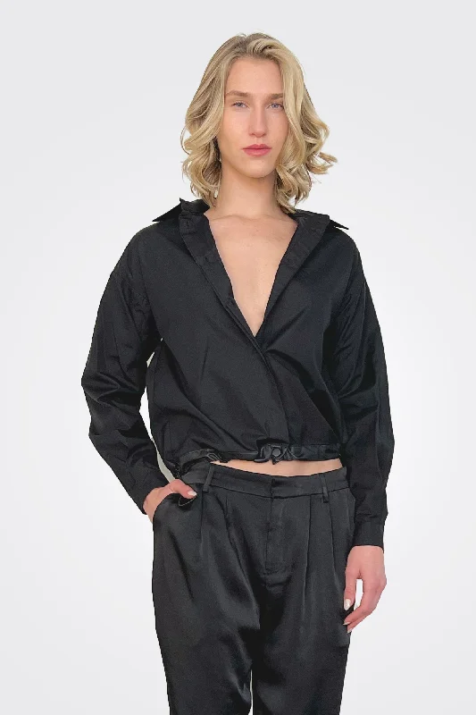 Echo Cropped Shirt - Black