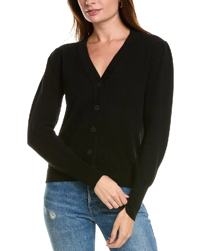 Forte Cashmere Buttoned Short Cashmere Cardigan