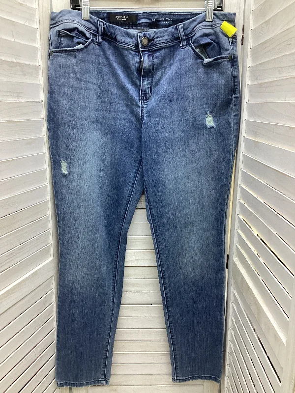 Jeans Skinny By Simply Vera In Blue Denim, Size: 14