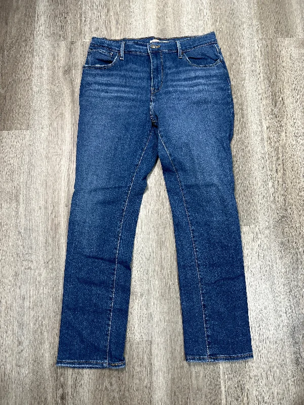 Jeans Straight By Levis In Blue Denim, Size: 12