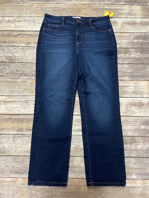 Jeans Straight By Nine West In Blue Denim, Size: 14