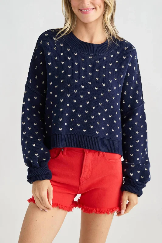 Pattern Easy Street Crop Sweater In Navy