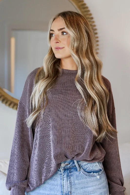 FINAL SALE - Perfect Aesthetic Corded Oversized Pullover