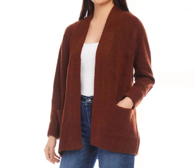 Sweater Cardigan In Brown