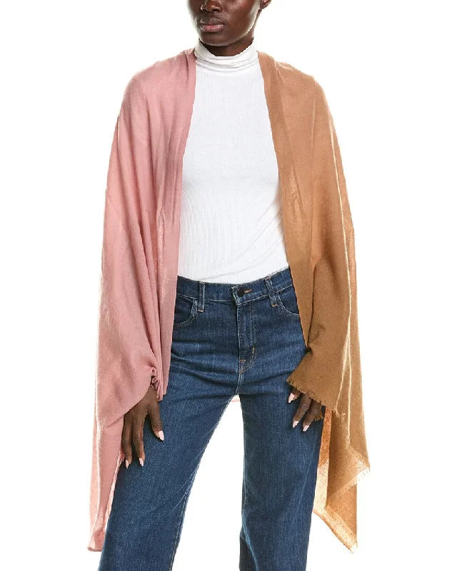 Vince Oversize Dip-Dye Lightweight Wool & Cashmere-Blend Wrap