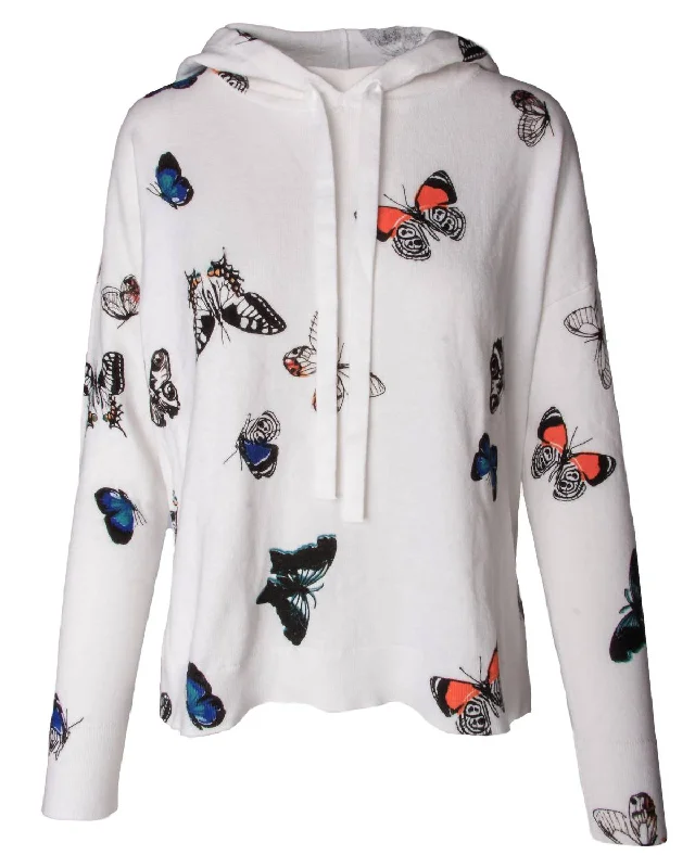 Women's Butterfly Hoodie In White