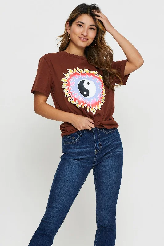 Brown Yin Yang T-Shirt