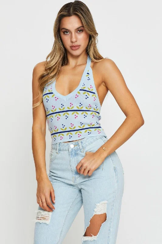 Print Halter Top