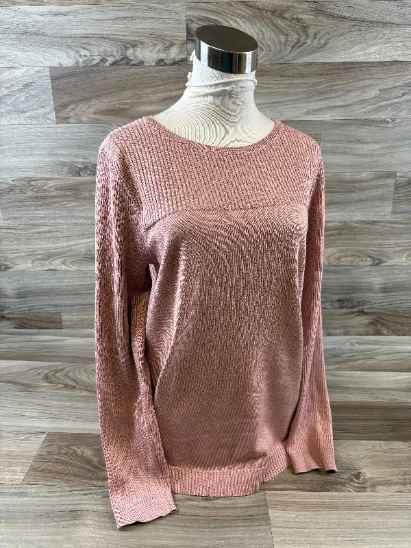 Top Long Sleeve Basic By Cable And Gauge In Pink, Size: L