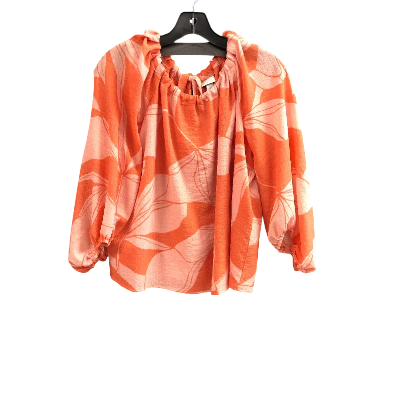 Top Long Sleeve By A New Day In Orange, Size: L