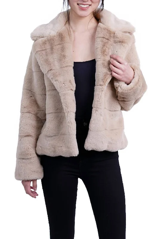 Miliya Faux Fur Jacket In Camel