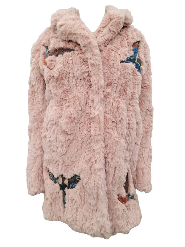 Women's Wren Faux Fur Coat In Dusty Pink