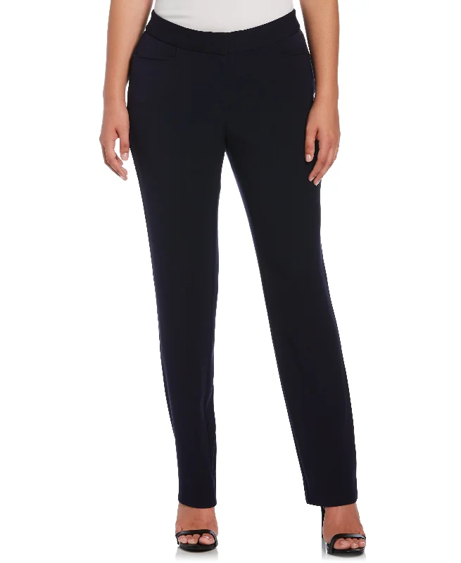 Petite Gabardine Straight Leg Pant - Curvy Fit