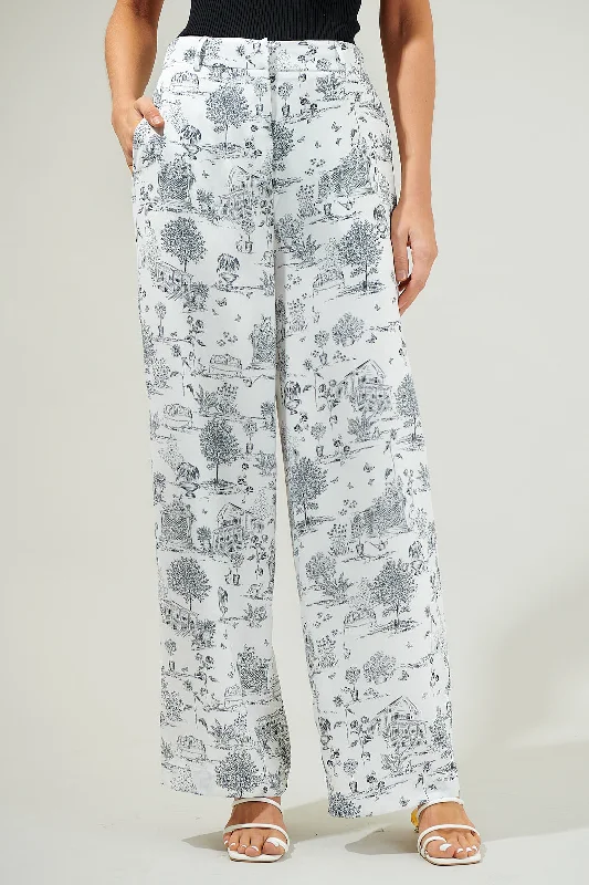 Renzo Toile Mulvane Wide Leg Pants