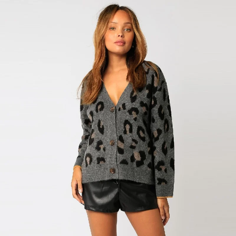 Cardigan (Grey Leopard)